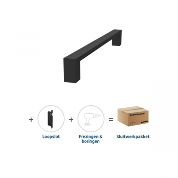 Skantrae Sluitwerkpakket 2119 Quadrate deurgreep 28x300 ZWART