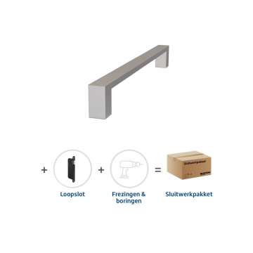 Skantrae Sluitwerkpakket 2123 Quadrate deurgreep 28x300 RVS