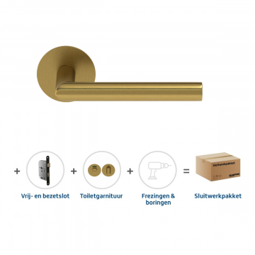 Skantrae Sluitwerkpakket 2146 Orbit 19 flat toilet MAT MESSING
