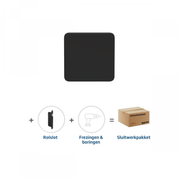 Skantrae Sluitwerkpakket 2187 Quadrate deurknop ZWART