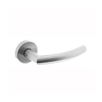 Intersteel -  deurkruk Half rond/Hoek (RVS ATP) met geveerde rozet