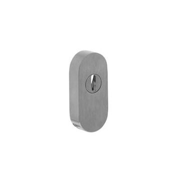 Veiligheid-Schuifrozet met Kerntrekbeveiliging ovaal 73X33MM INCL. BLINDKLINKMOEREN RVS