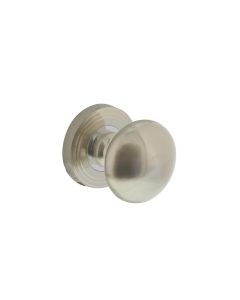 Intersteel Knop op rozet met ril nikkel mat