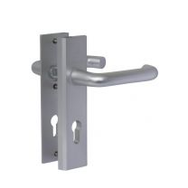 Buitendeurbeslag Nemef 3407/55  deurkruk op schild SKG*** (aluminium)