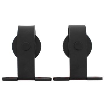 Intersteel Set van 2 hangrollen Basic Top 130 mm mat zwart