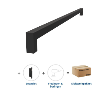 Skantrae Sluitwerkpakket 2097 Squared deurgreep 20x800 ZWART