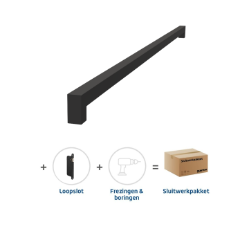 Skantrae Sluitwerkpakket 2111 Squared deurgreep 16x800 ZWART