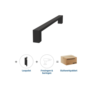 Skantrae Sluitwerkpakket 2119 Quadrate deurgreep 28x300 ZWART