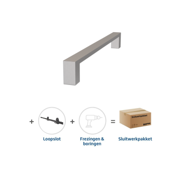 Skantrae Sluitwerkpakket 2124 Quadrate deurgreep 28x300 RVS