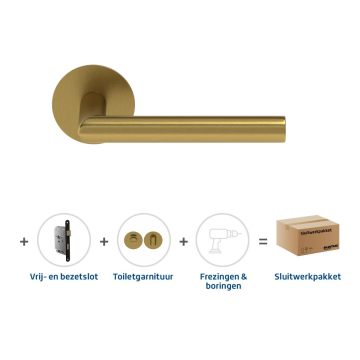 Skantrae Sluitwerkpakket 2146 Orbit 19 flat toilet MAT MESSING